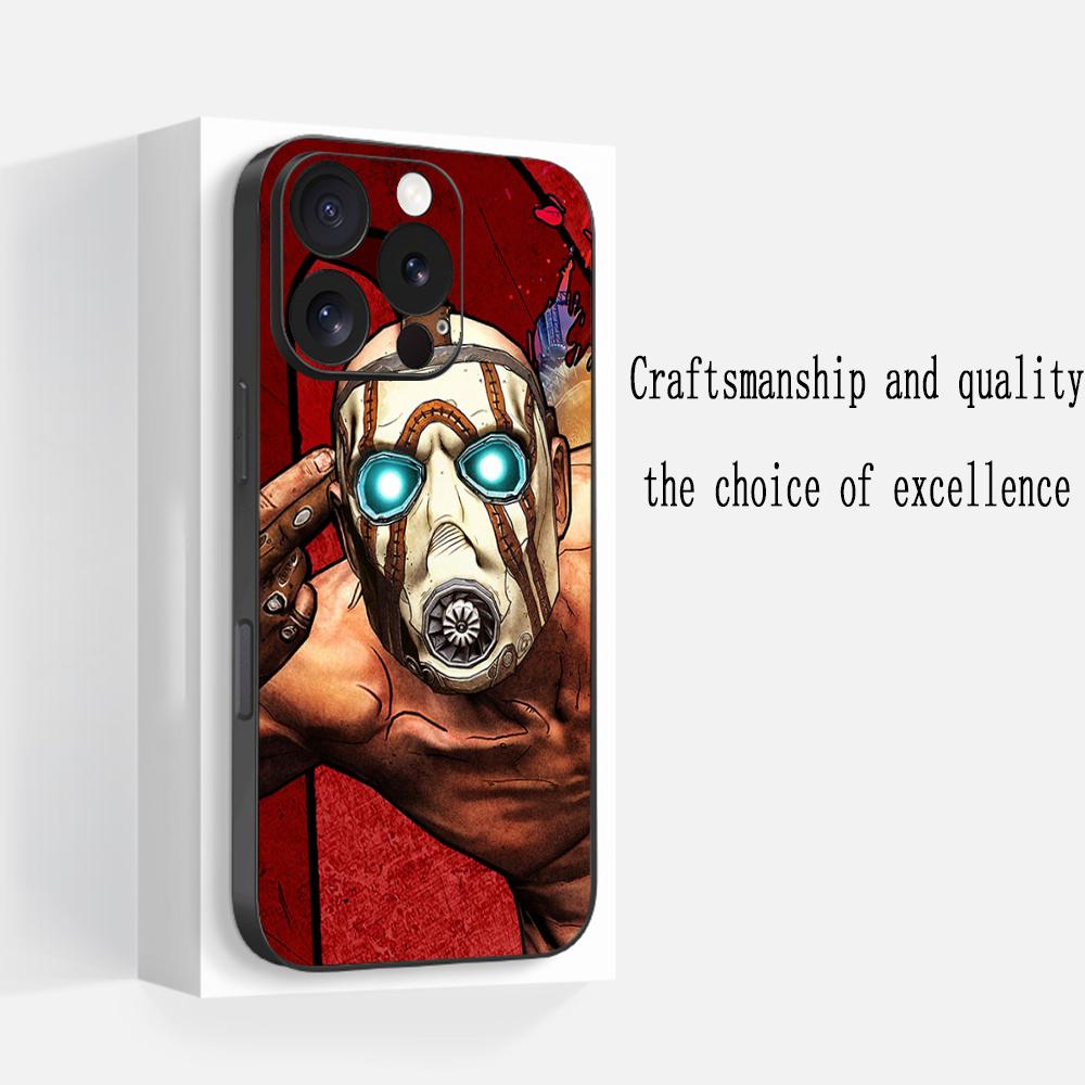 

B-border-lands hot game poster pattern Phone Case For iPhone 17 16 e 15 14 13 12 Plus Mini Pro Max Soft black Shockproof Cover iPhone 12 Pro Max