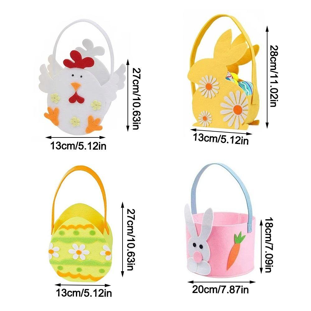 Felt Easter Candy Gift Bag With Handle Easter Bunny Basket Children's Gift Candy Bag  Egg Hunting