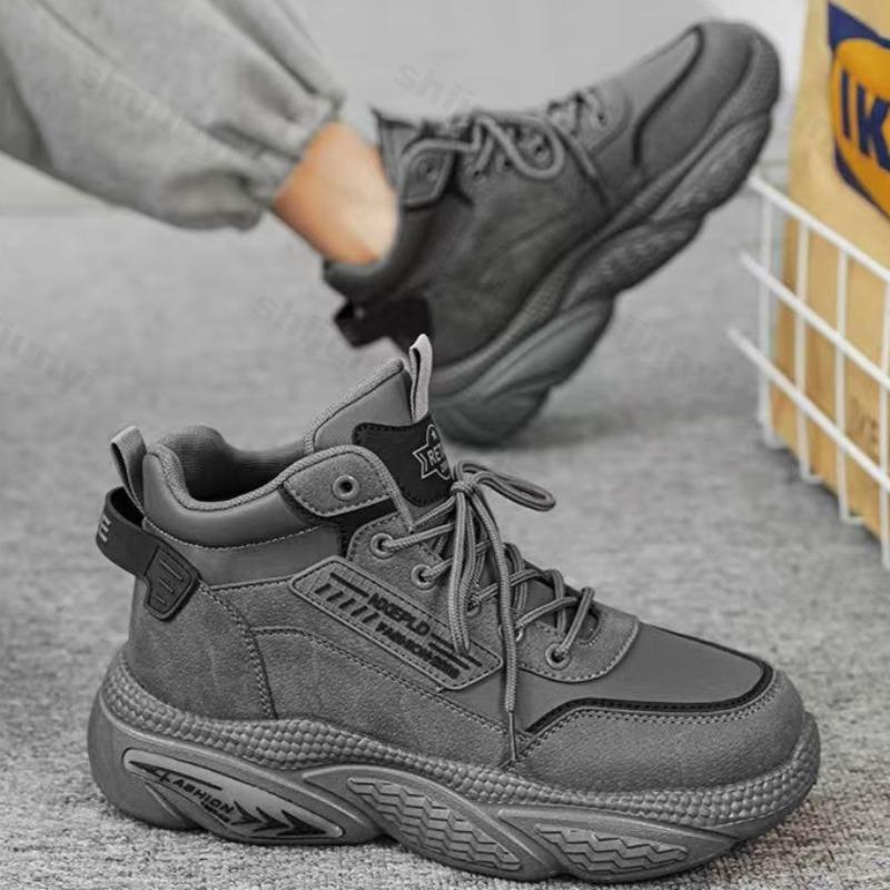 Men Outdoor Ankle Boots 2026 Autumn Comfortable Non Slip Casual Shoes Lace Up Fashion High Top Sports Shoes Botas Para Hombre