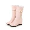 Autumn and winter new boots inner height increase Martin boots women's medium boots versatile high-heeled short boots thin flat 