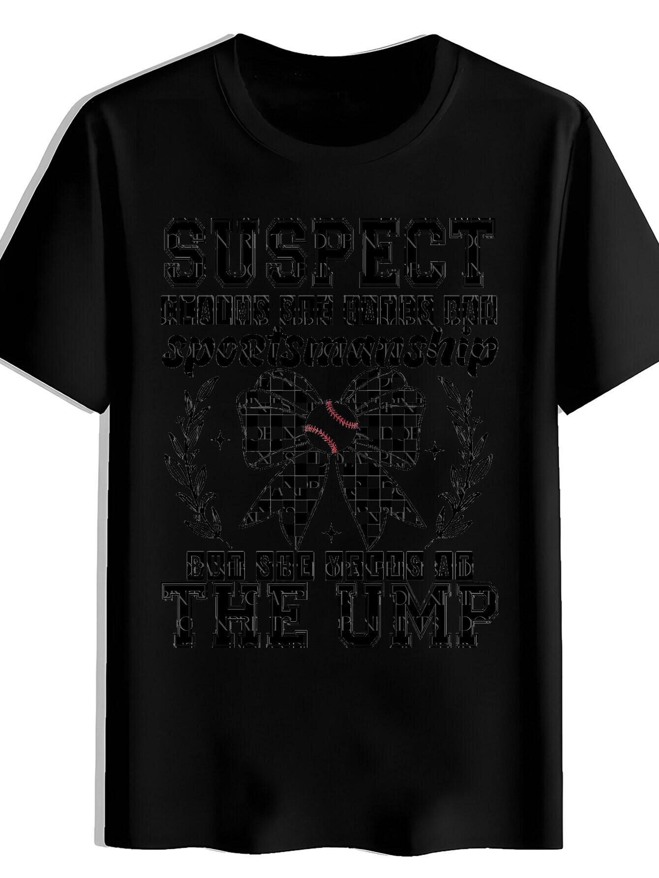 T-shirt One Fun Trendy Pattern Print Short Sleeve Black L