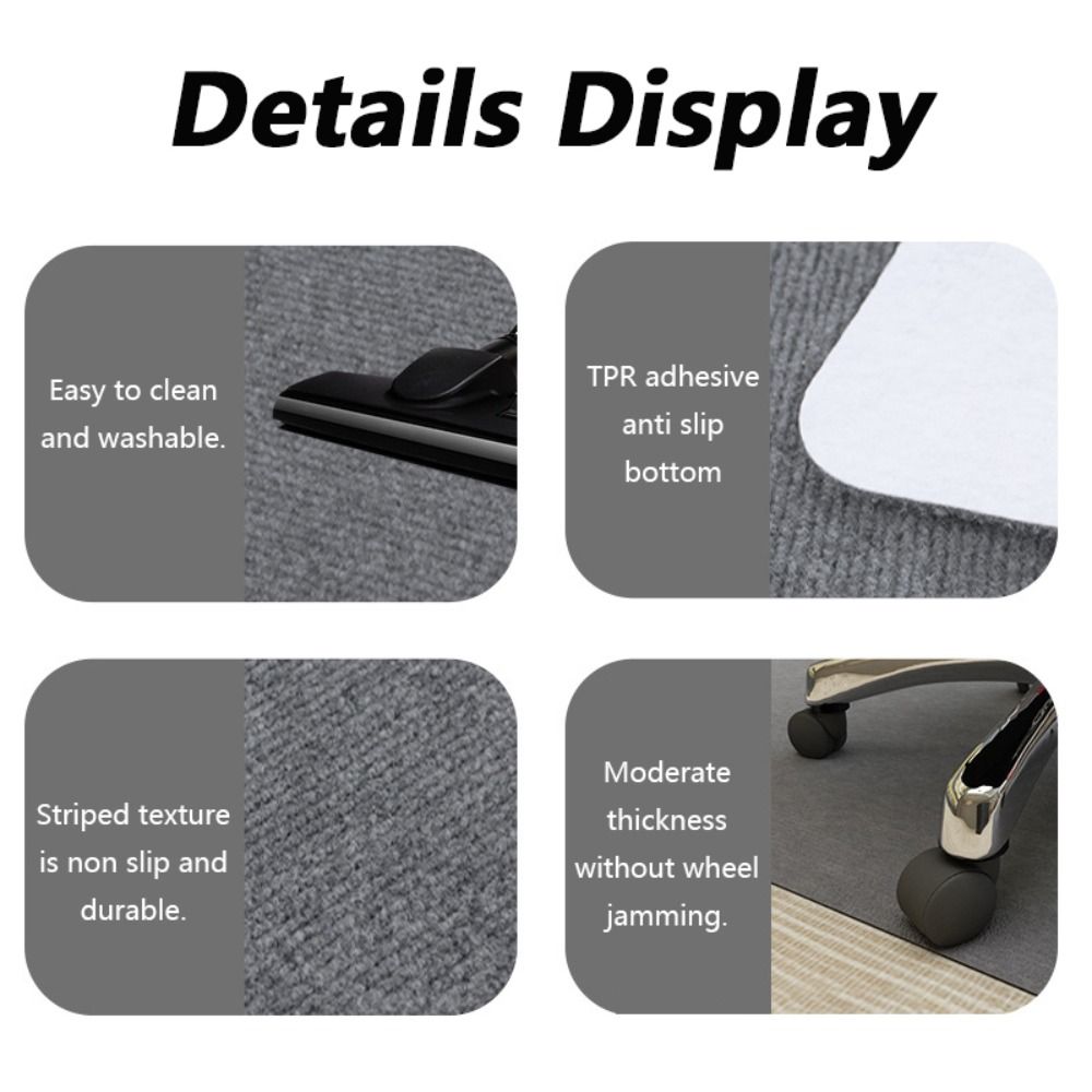 Self-adhesive Office Chair Mat Non Adhesive Rolling Wheelchair Carpet  Home Office
