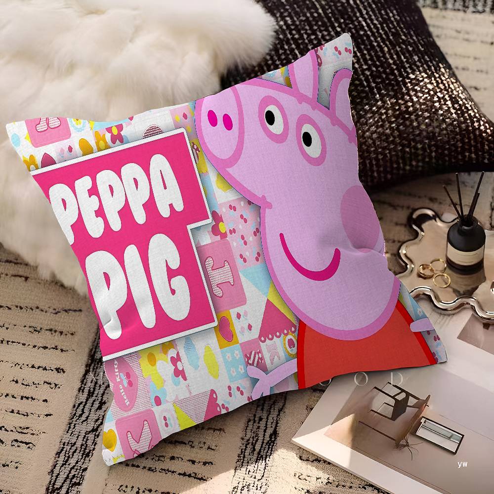 Cartoon P-Peppa-Cute Pig Pillow Anime Pillow Sofa Bed Head Pillow Cover Cushion Cover 45X45 Cm Fashion