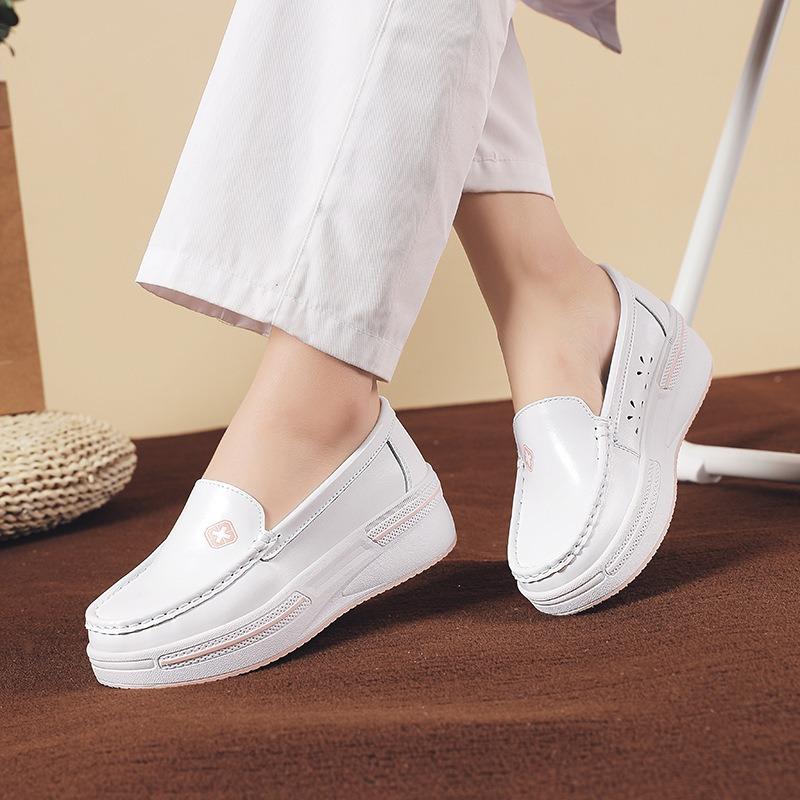 New Nurse Shoes Women's Casual Soft Sole Heightened Breathable Deodorant Not Tired Feet Non-slip Medical White Shoes Women