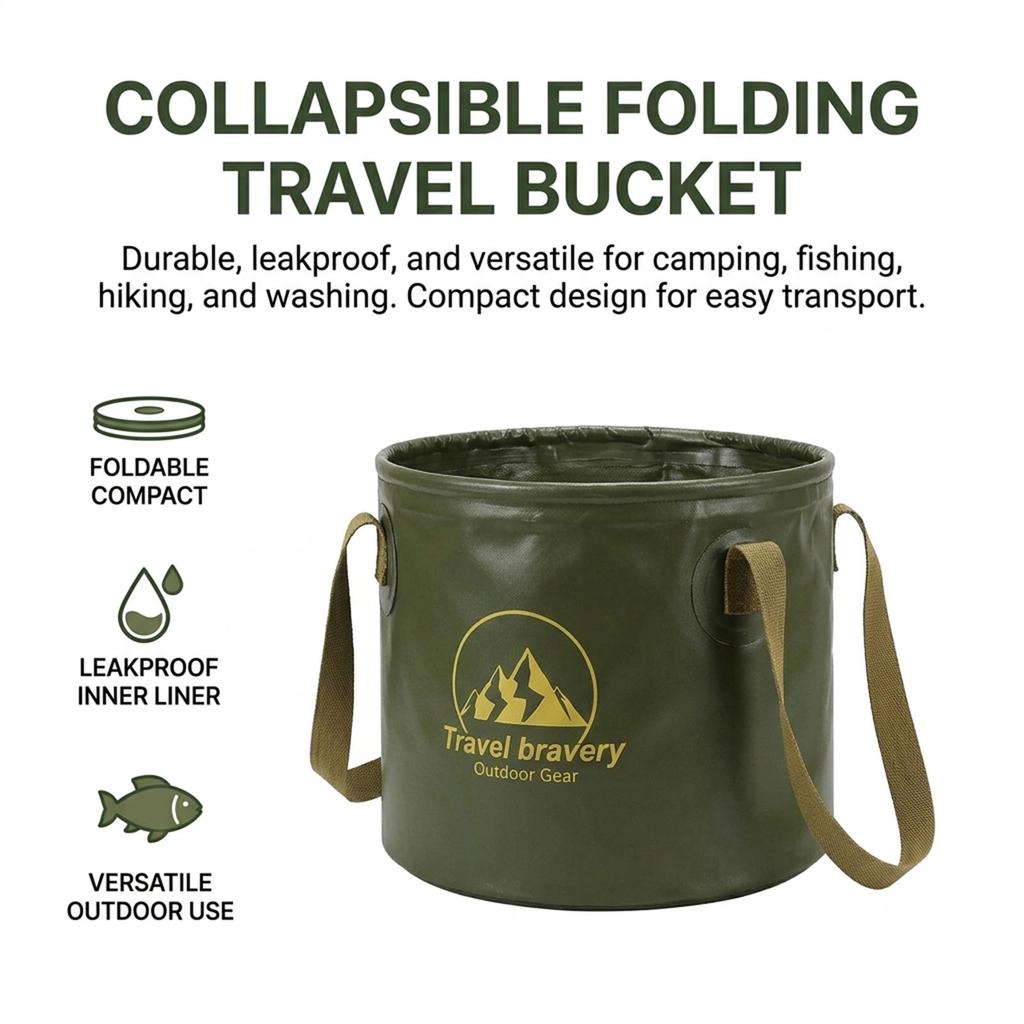 Collapsible Water Bucket Large Capacity Portable Storage For Camping Car Emergency Use