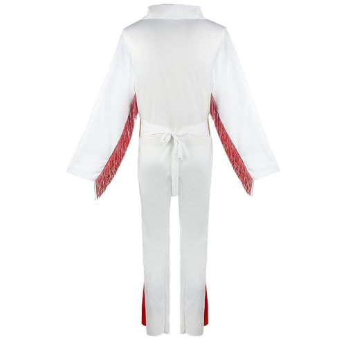 Youngfull Elvis Presley Cosplay Costume, Jumpsuit, Wig, and Gold Belt, 3-Piece Set, Halloween Costume for Adult Men, Featuring the International Star