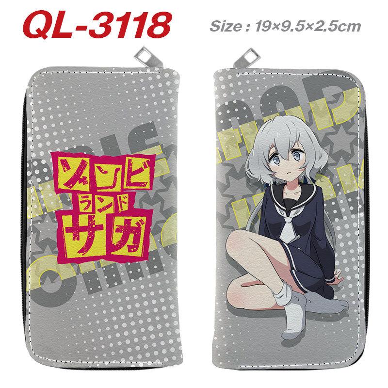 Franchouchou Langreißverschluss-Geldbörse PU-Leder Zombie Land Saga Anime Merchandise Cosplay Kartenhalter Braun