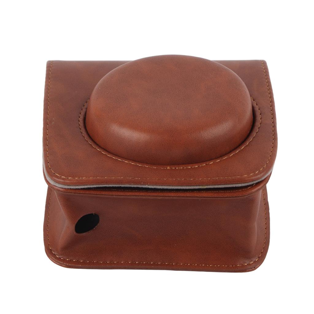 PU Leather Protective Cover Case Bag for Fujifilm Instax Mini 90 with Shoulder Strap (Brown)
