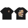 Street Trend Club Graffiti Letter Rabbit Casual TShirt Mens and Womens Luxury Brand Top