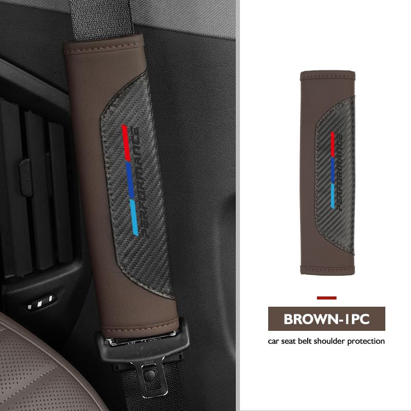 BCGRR1 Universal Car Seat Belt Leather Shoulder Strap Protector Pad For BMW X1 X3 X4 X5 X7 G20 G38 F20 F39 F48 E46 E60 E36 E39