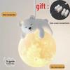Little Bear Children's Room Resin Cartoon Wall Lamp with Moon Light