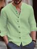 New Men's Retro Cotton Linen Casual Long Sleeved Shirt