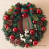 Creative Christmas Wreath Ornament for Door, Window, and Tree Decor