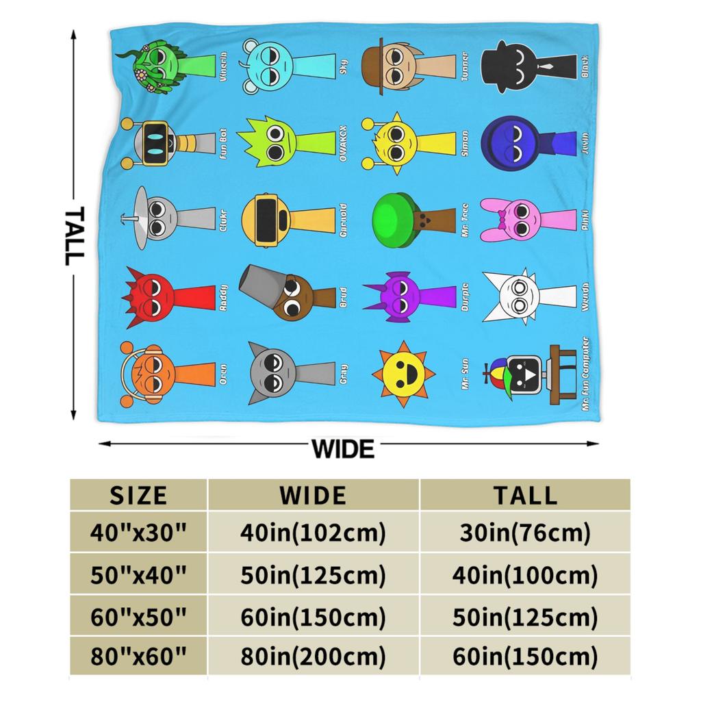 Sprunki Game Knitted Blanket Flannel Throw Blankets Summer Air Conditioning Portable Ultra-Soft Warm Bedspreads