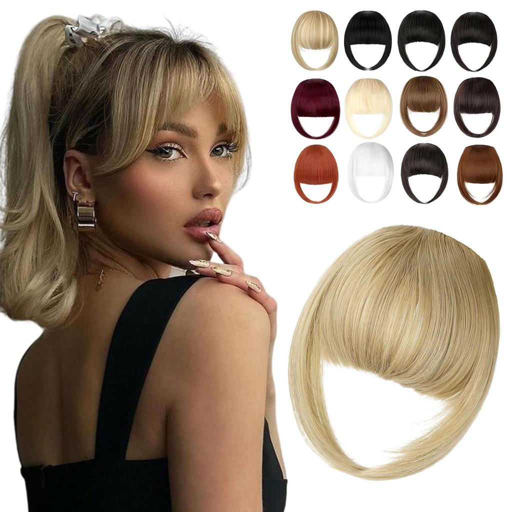 Women's Natural Replacement of Air Bangs, Covering the Hairline, Double Sideburns, and Bangs Wig Pieces