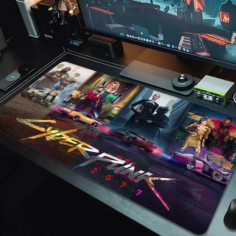 Cyberpunk 2077 Color Mouse Pad Large Gaming Table Cushion Non-slip Laptop Tablet Big Mousepad XXL Mat Mini PC Playmat With Lock edge