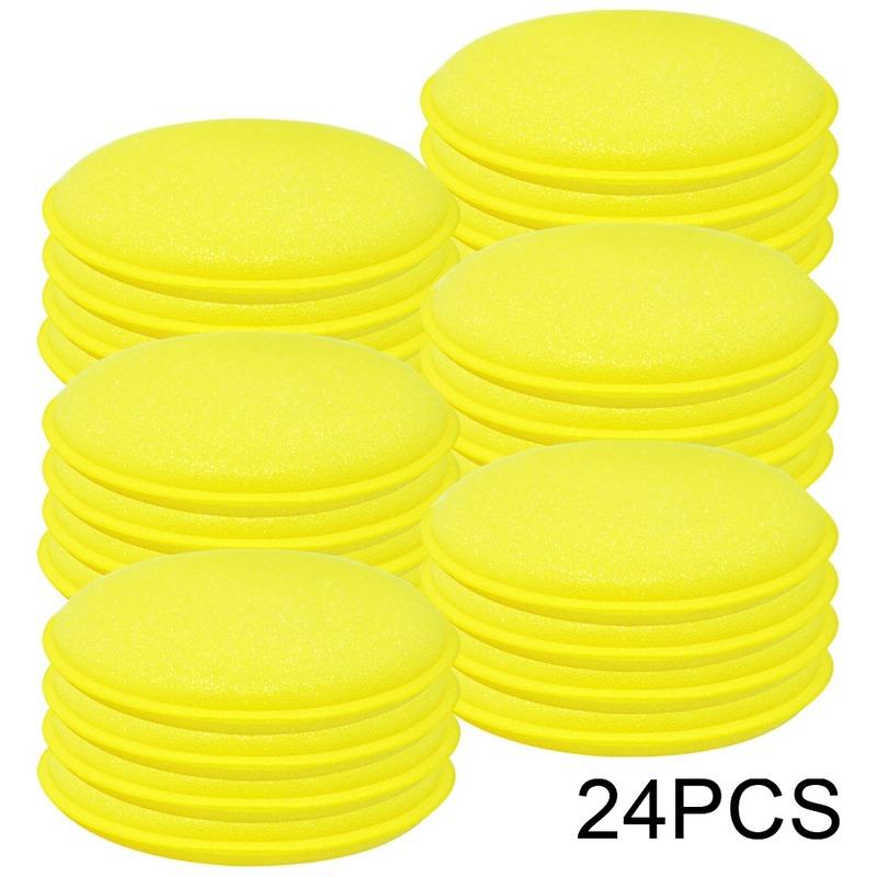 12/24Pcs Car Foam Sponge Wax Applicator Cleaning Detailing Pads Wax Soft Sponge Cleaning Accessories Dust Remove Auto Care Polishing Pad