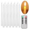 Pack of 12/24Pc LED Flameless Flickering Taper Candles with Remote Battery Operated Tea Lights Home Wedding Decor Candlesticks