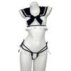 Sexy underwear women's pure desire student clothing sexy hollow bow backless temptation uniform free set