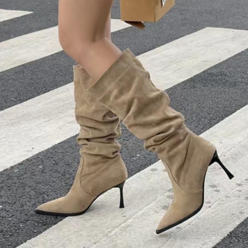 Winter Comfortable/Heating/Casual Wear-resistant Thin Heel Walking Boots Fashion New Pointed Sexy Banquet High Heel Boots Women