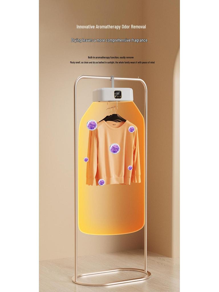 Compact Foldable Clothes Dryer for Baby and Dorm Use with Display Screen