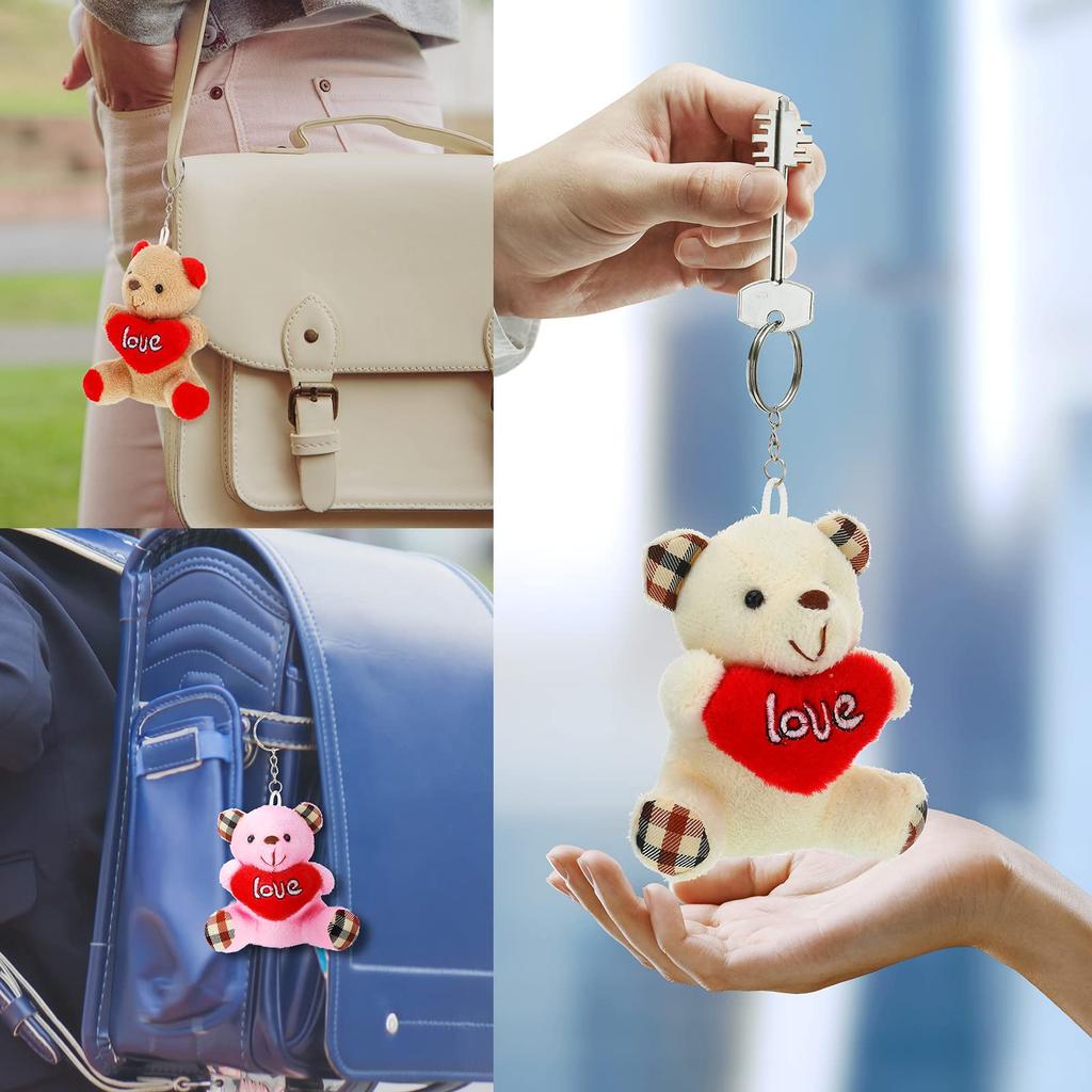 Valentines Stuffed Animal Bear Tiny Plush Adorable Heart Bears Stuffed Bears Bulk Designed for Valentine's Wedding Birth Date Celebration Favors