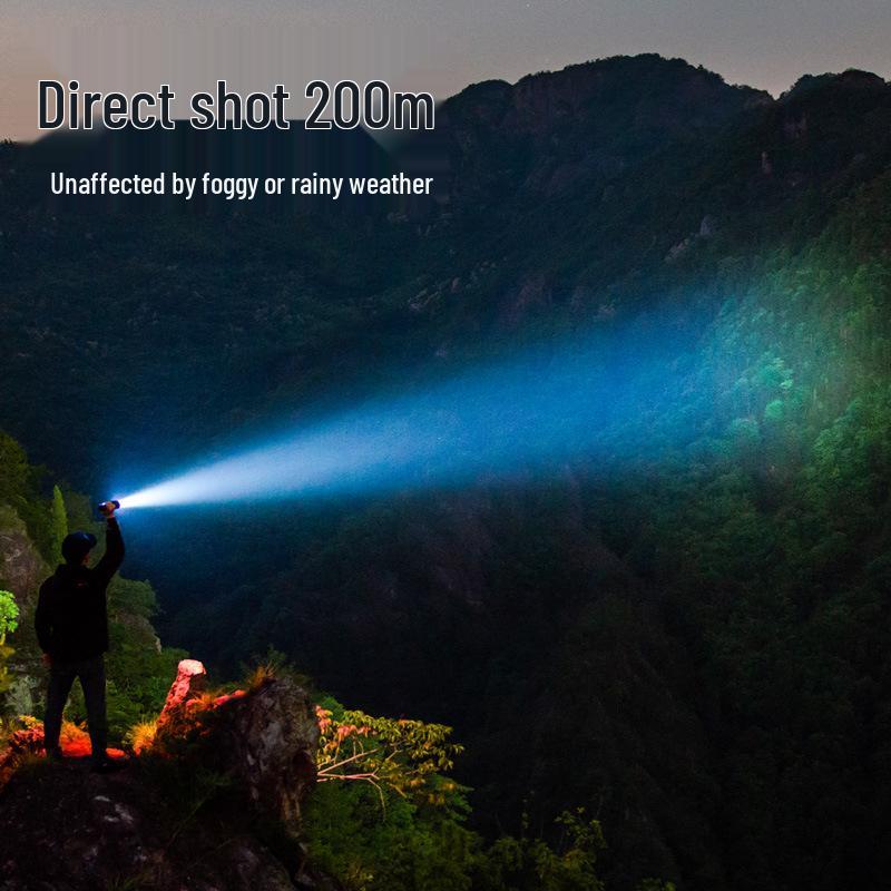 Deli Handheld Zoom Flashlight: Super Bright, Type-C Rechargeable, Ideal for Home, Outdoor, Camping, and Emergencies