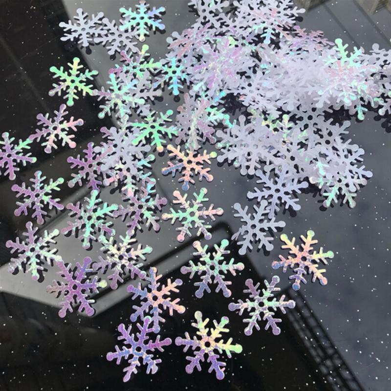 200/300PCS Snowflakes Confetti Decorations for Christmas Winter Confetti Snow Party Wedding Birthday Holiday Party Table Decorations Supplies