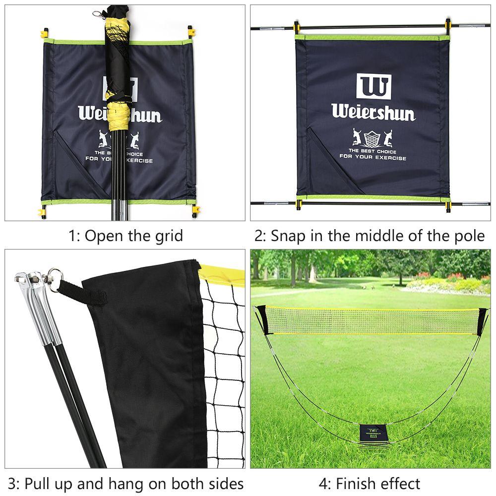 Portable with Carry Bag Shuttlecock Mesh Standard Training Stand Rack Foldable Badminton Net