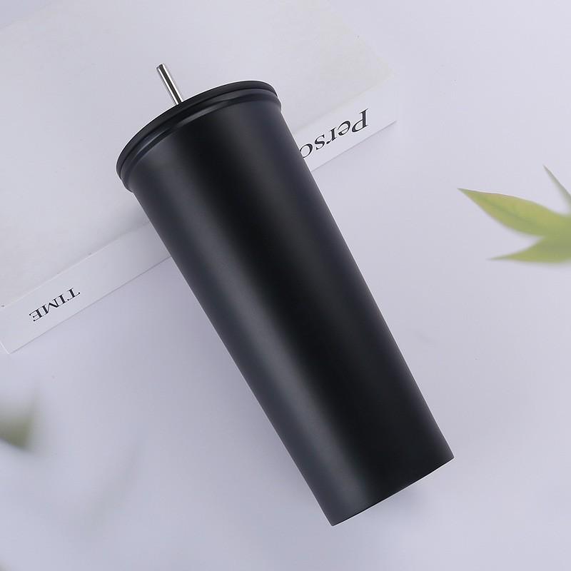 750ml Vacuum Insulated Stainless Steel Travel Mug With Straw Office Car Home Outdoor Use