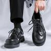 2024 spring and summer casual fashion versatile men's leather shoes niche youth big head leather shoes new 60710-R