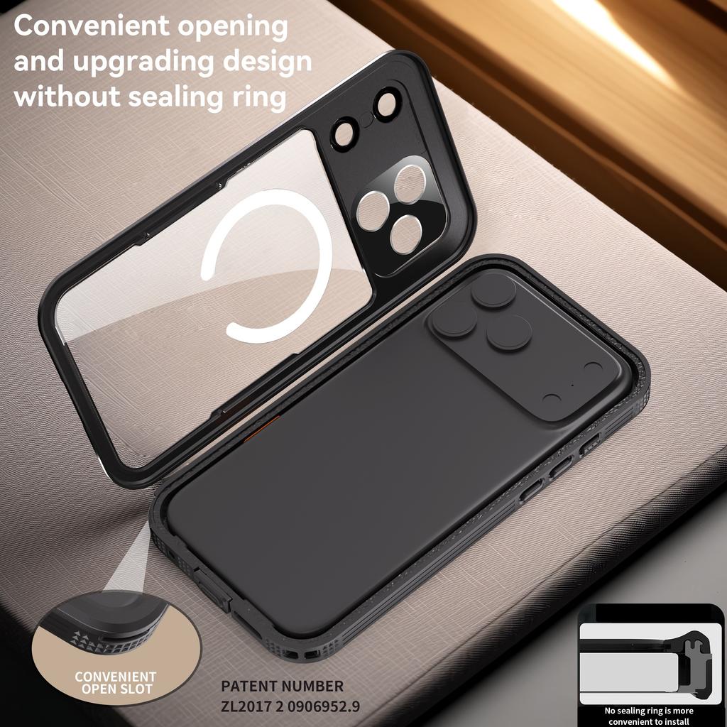Shellbox-Compatible with IPhone 17 Pro Max /17 Pro/ Air /17, Transparent Shockproof and Dustproof IP68 Waterproof Phone Case