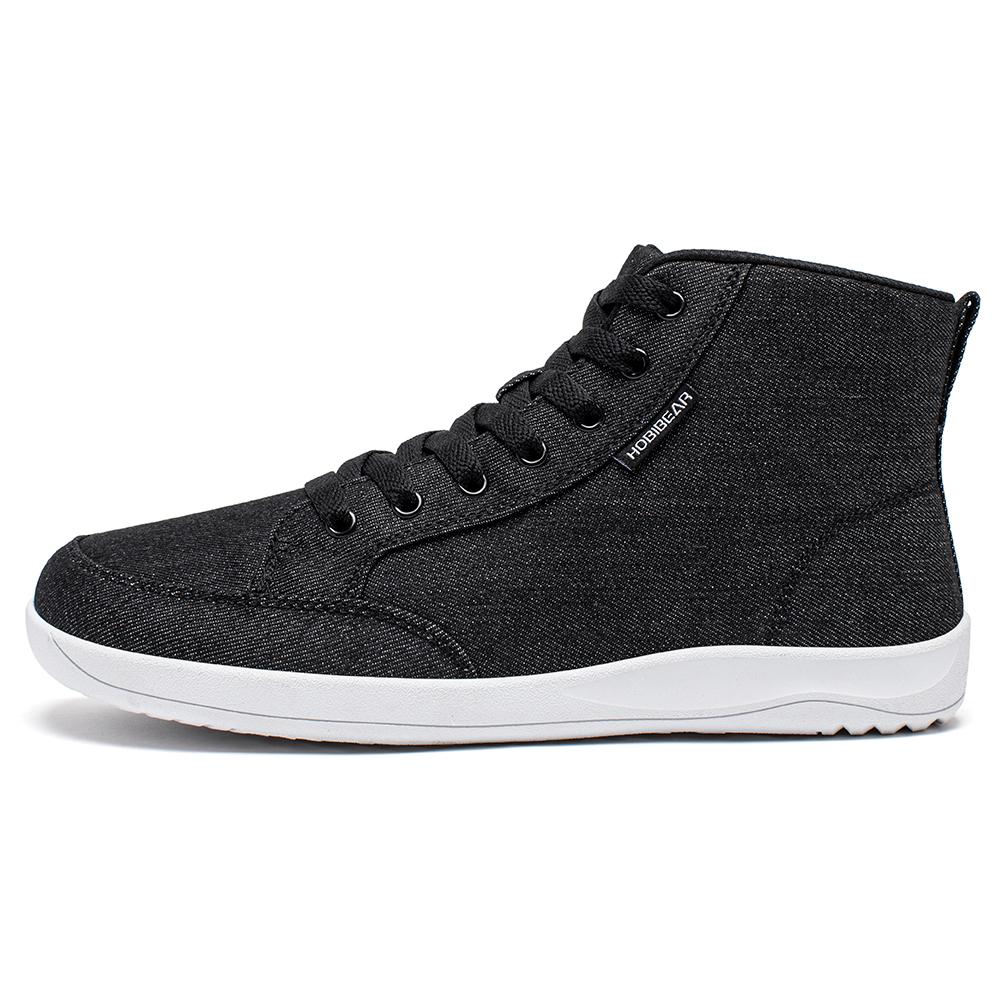 HOBIBEAR Scarpe Barefoot Mid-Top Unisex Ampia Scatola Dita Tela Sneakers Zero Drop Allacciatura Scarpe da Passeggio per Esterno