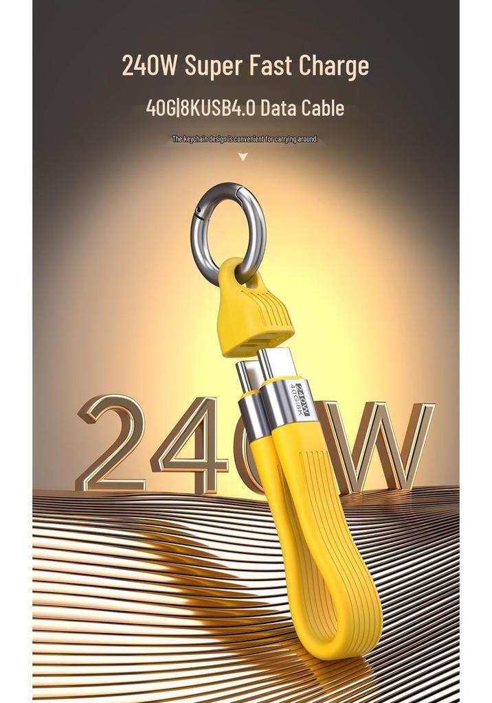 8K HD Video & 240W Fast Charging Keychain Cable with 40Gbps High-Speed Transmission