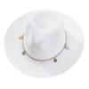(One Size, White) Straw Sun Hat for Women and Men Fashionable Wide Brim Sun Protection Panama Caps