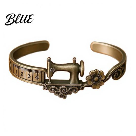 Sewing Enthusiast Jewelry Machine Bracelet Vintage Adjustable Open Cuff Ring
