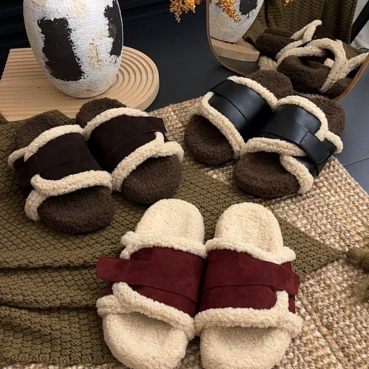 Fashion Fashion Slippers Women Thick Bottom Belted Slip-On Shoes High-End Feeling New 2025 Style Rubber Surface Fashionable