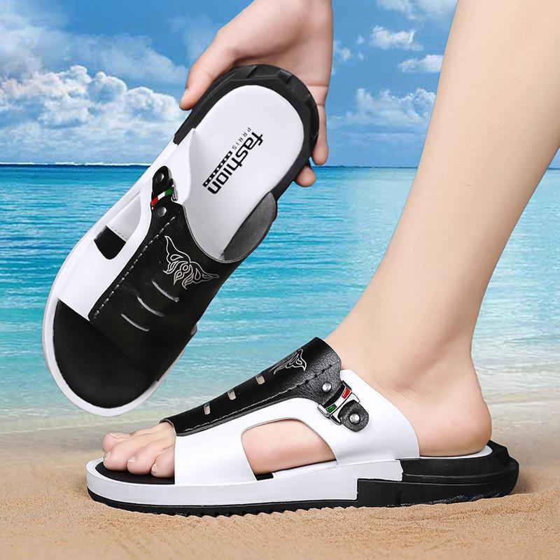 Men's slippers summer 2 new non-slip outer sandals one-word beach sandals