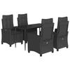 VidaXL Garden Dining Set with Cushions 5 Pcs, Table and Chairs with Adjustable Backrest, Outdoor Furniture, 3212745