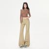 Three Length Khaki Slightly Pulled Non-stick Leg Jeans Women's Retro Low-waisted Narrow Version Thin Trousers