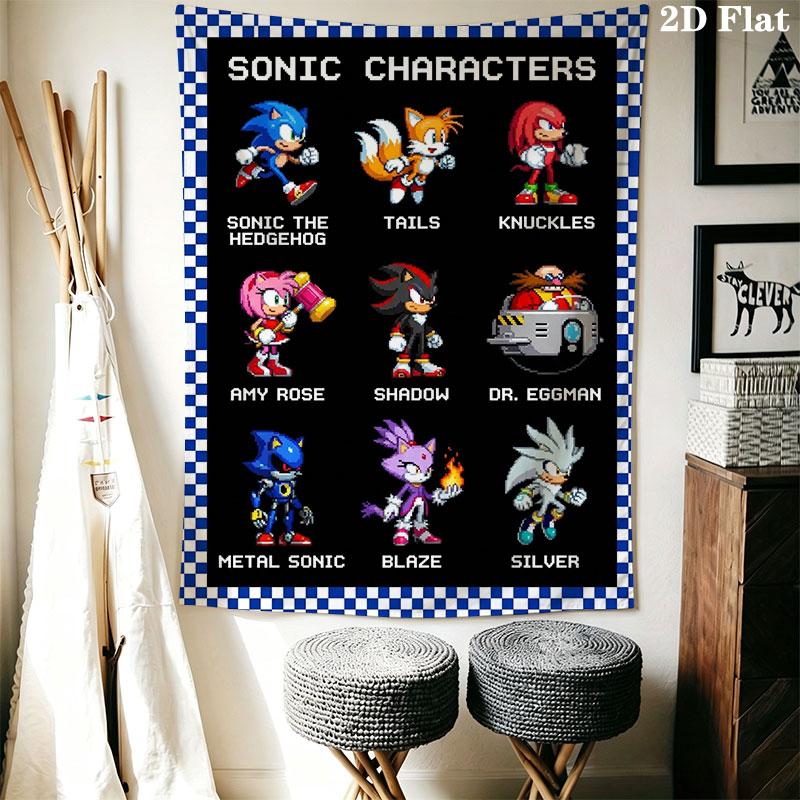 Hedgehog Sonic Cruise Wall Hanging Printed Fabric Blanket Decorative Tapestries for Bedroom Living Room Home Decor