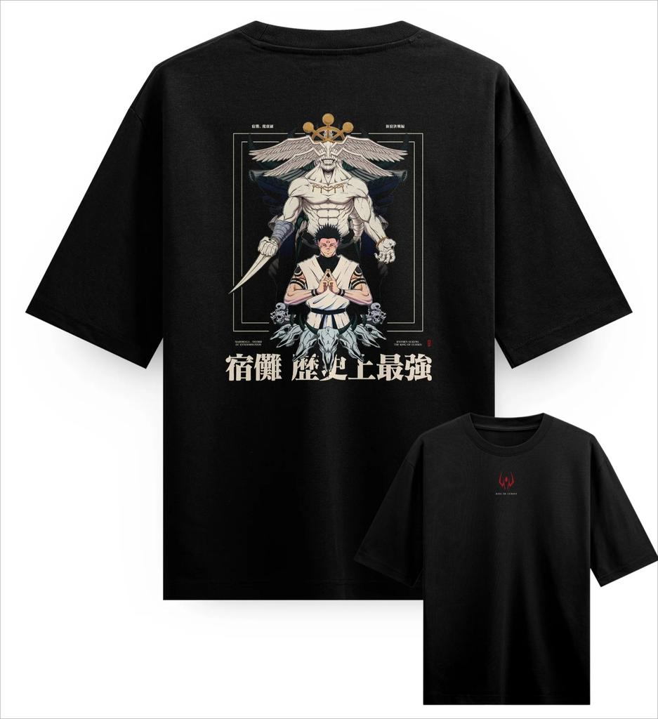 Sukuna Mahoraga anime Jujutsu Kaisen Graphic TShirt 100Cotton Oversized Shirt unisex Y2k Unisex Short Sleeve ONeck Streetwear