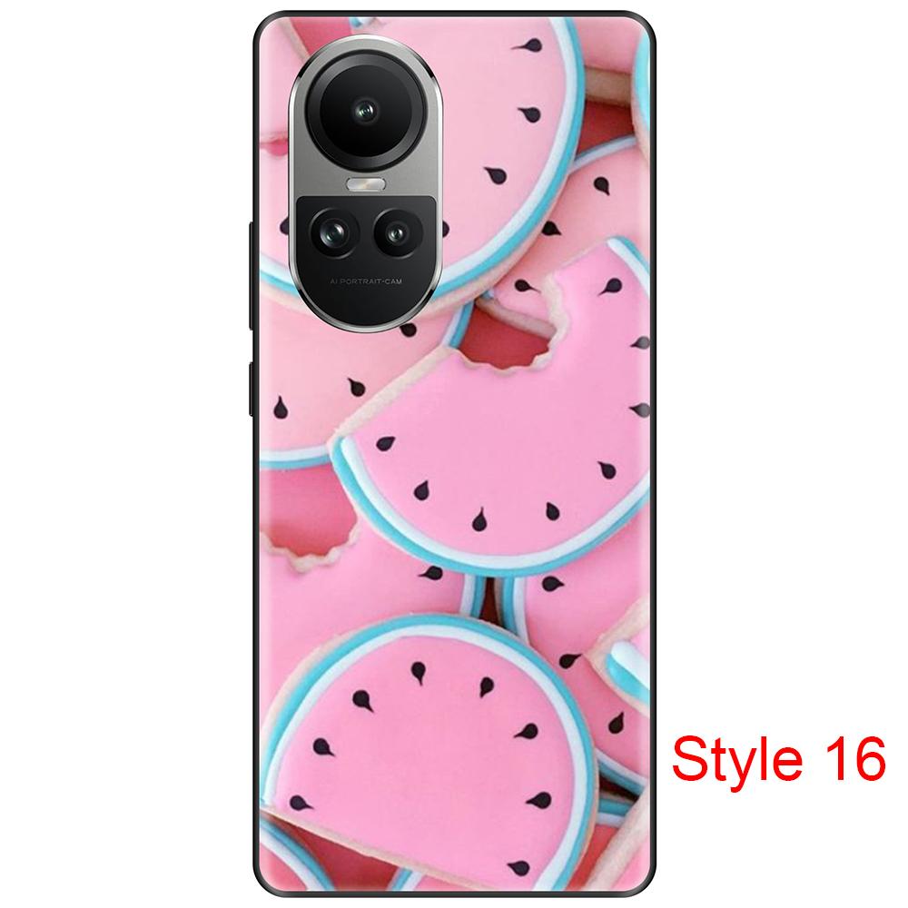 Black Case for Oppo Reno 10 10Pro 6.67inch Case On OppoReno10Pro Dust-proof Fundas Coque Etui Bumper Soft Tpu