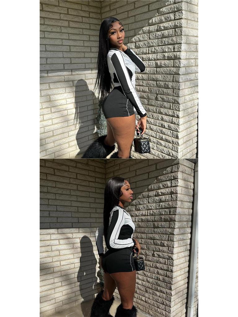 Stand-Up Collar Fitness Jacket & Top Set