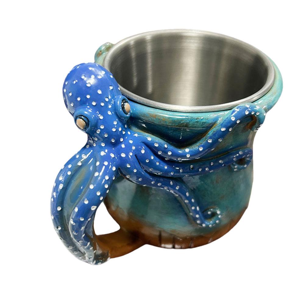 Novelty Octopuses Mug Handmade Statue Sea Animal Mug Coffee Milk Tea Cup Creative Octopuses Coffee Mug 3D Resin Mug