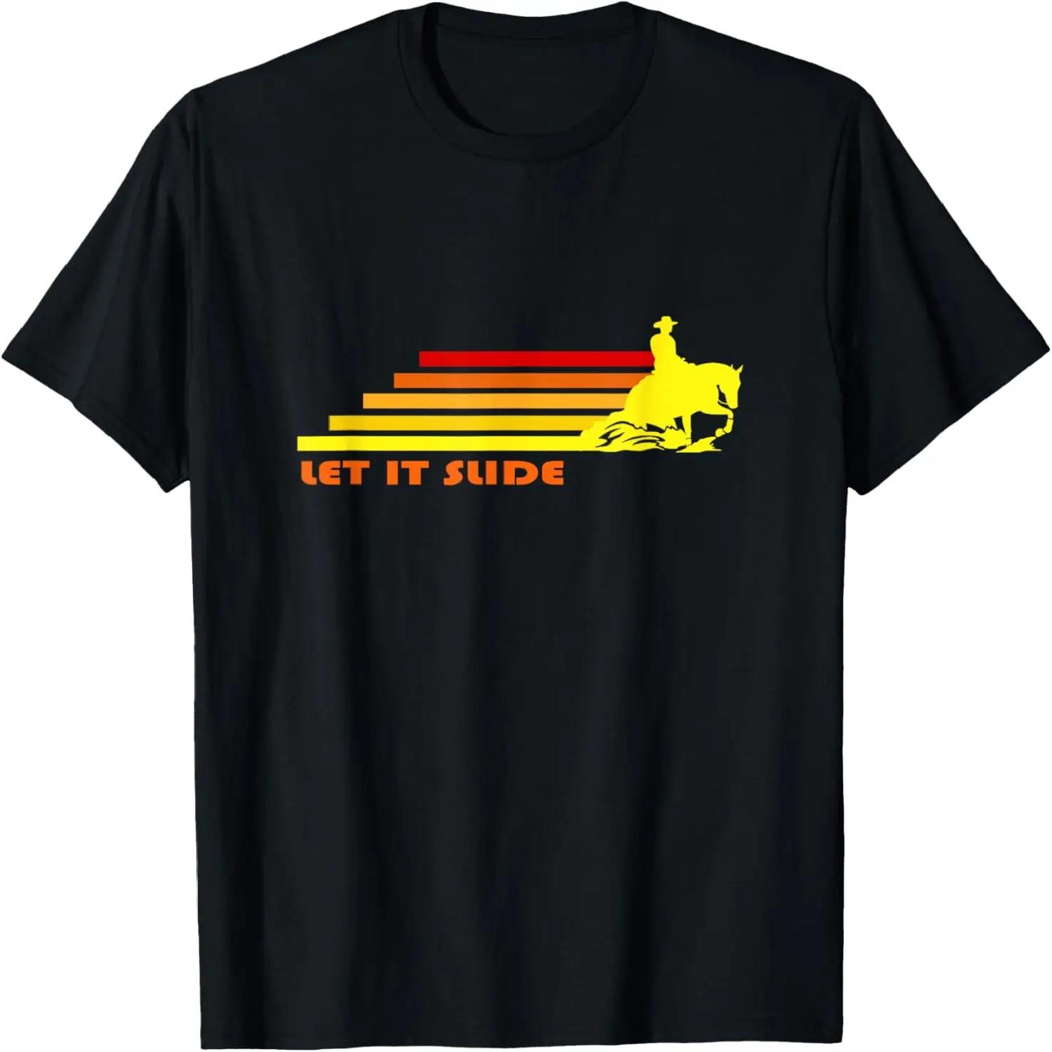 

Let It Slide _ NickerStickers Reining Horse T-Shirt XXXXXL чорний