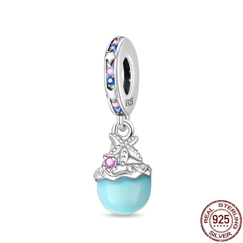 Original Copper Luminous Marine Series Pendant Fit 3Mm Bracelet Diy Charm For Women Jewelry Fashion Gift