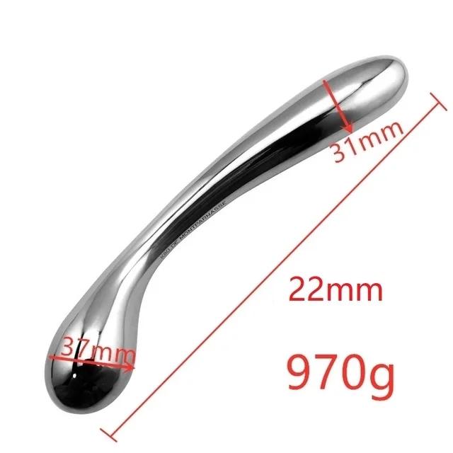 Stainless Steel Double Large Butt Plug Fake Dildo G Spot Metal Anal Beads Plug P-spot Prostate Massager Stick Vaginal Sex Toy