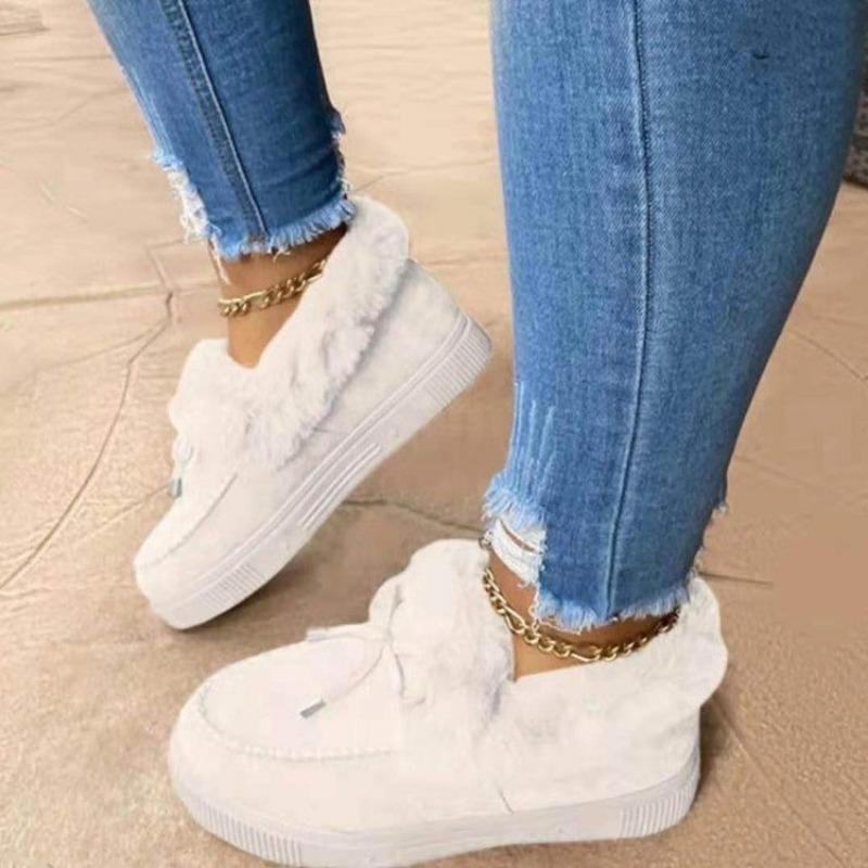 2 Autumn and Winter Round Head Thick-soled Warm Cotton Shoes Large Size Women's Shoes Bag Shoes Snow Boots Doudou Shoes