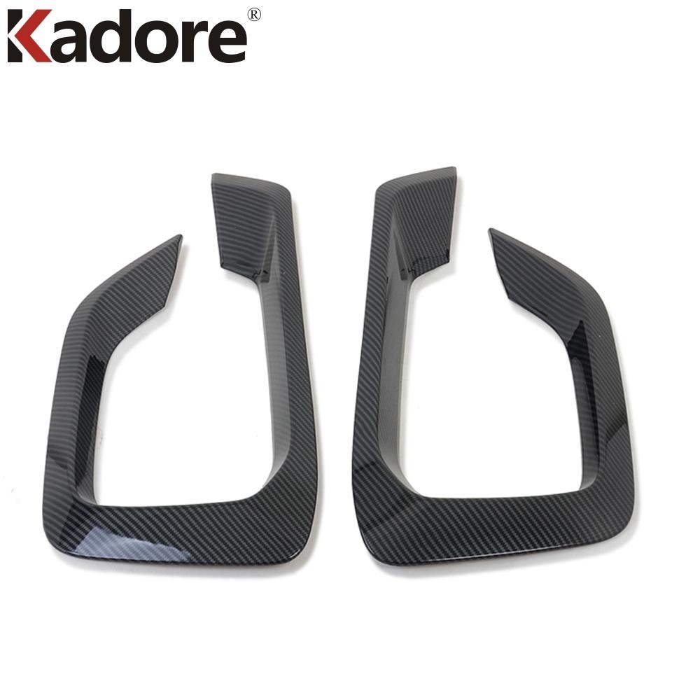 For Hyundai Grand Starex H-1 i800 2018- Carbon Fiber Car Front Fog Light Lamp Cover Trim Foglight Bezel Trims Accessories